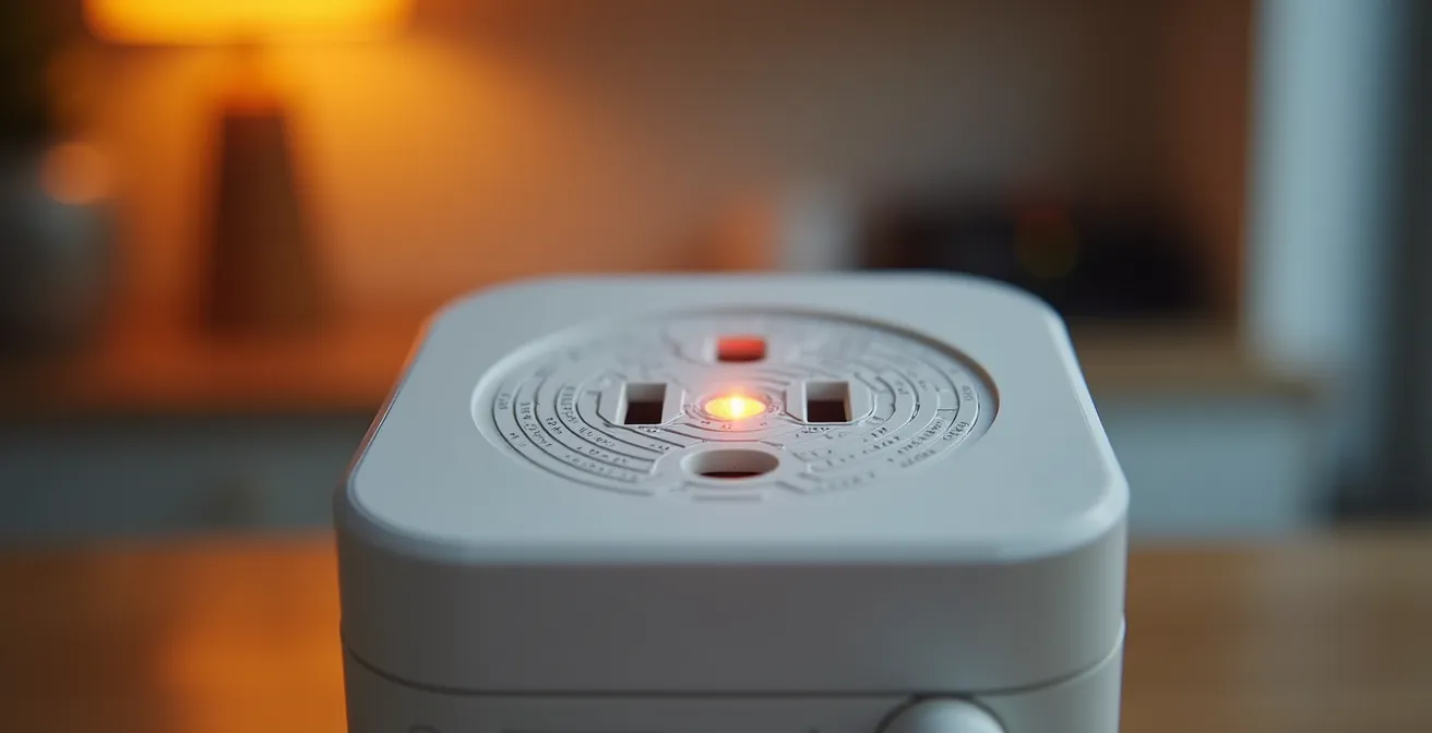 Macro shot of a smart plug showing energy consumption patterns