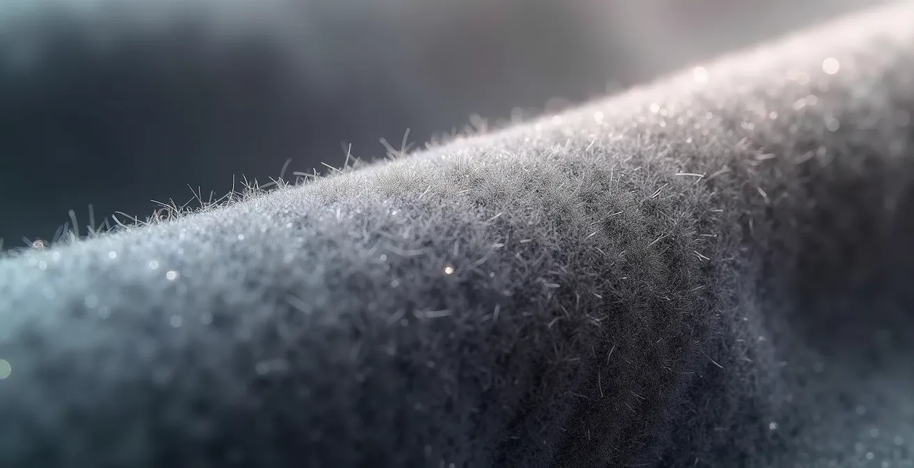 Close-up comparison of performance velvet fabric showing snag-resistant weave pattern