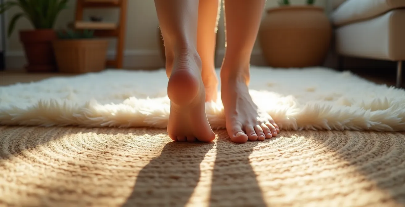 Layered rug combination showing transitional seasonal styling